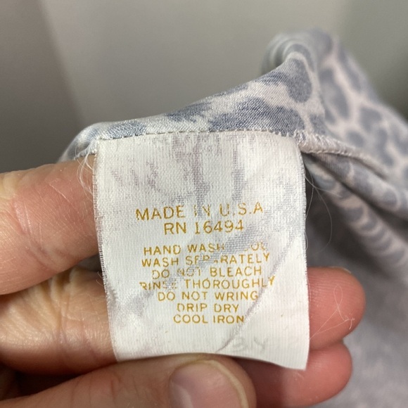 Mary‎ McFadden kaftan snow leopard print long satin - Picture 5 of 13